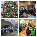 kolaż ze zdjęć uczniów podczas warsztatów edukacyjnych Gwiazdka w Skansenie.jpg