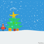 animacja padajacego sniegu i choinki.gif